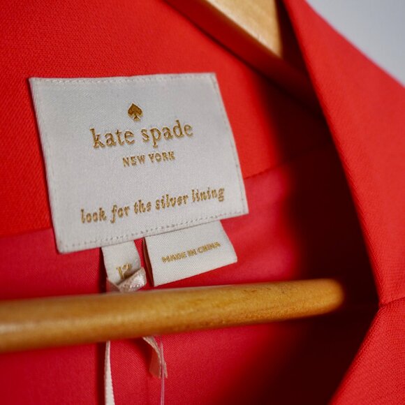 Elegant Kate Spade 3/4 Sleeve Shift Dress - Flounce Hem Peplum - Picture 5 of 6